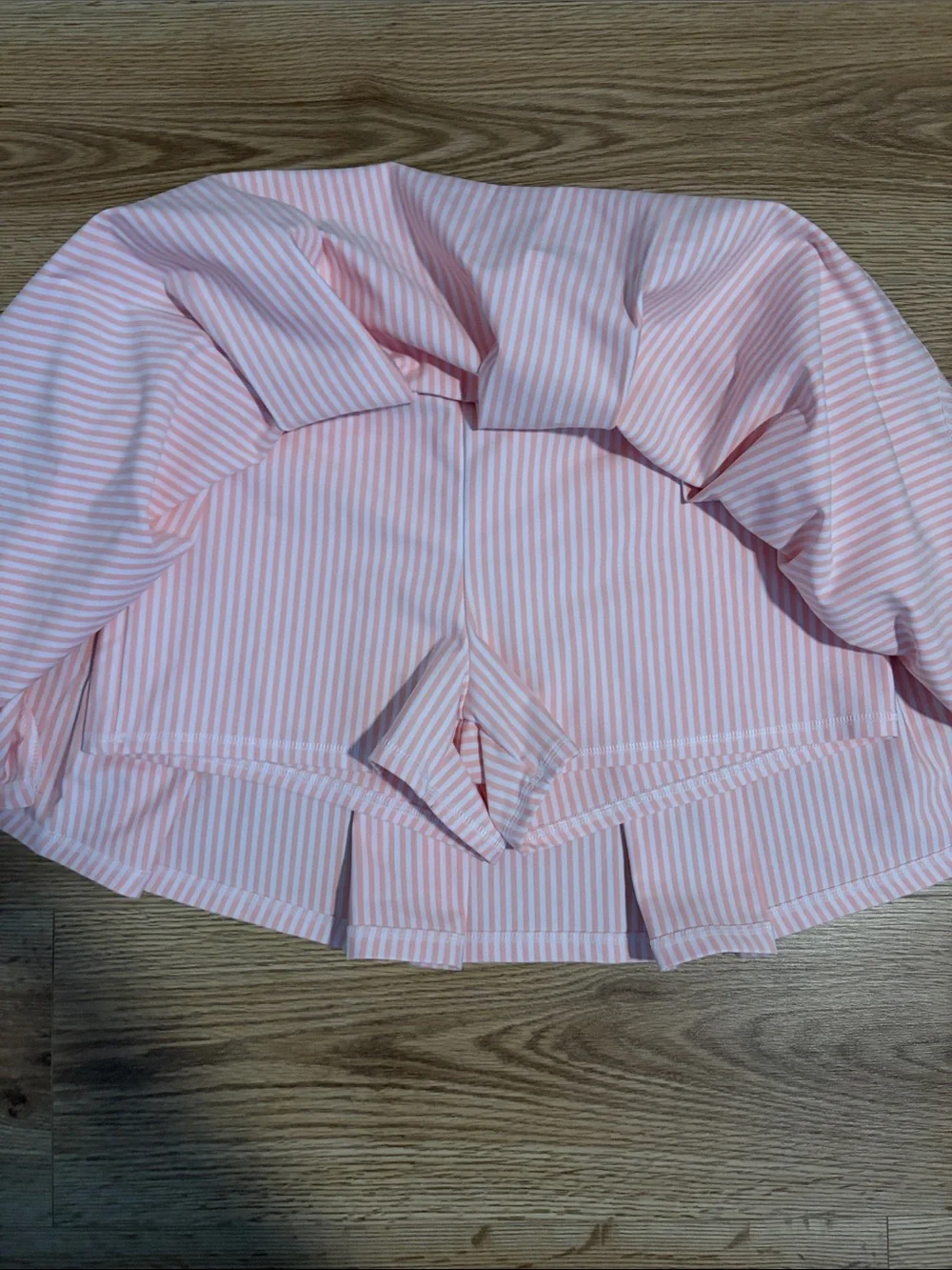 Pink Striped Pleated Mini Skort : Sewing Down South